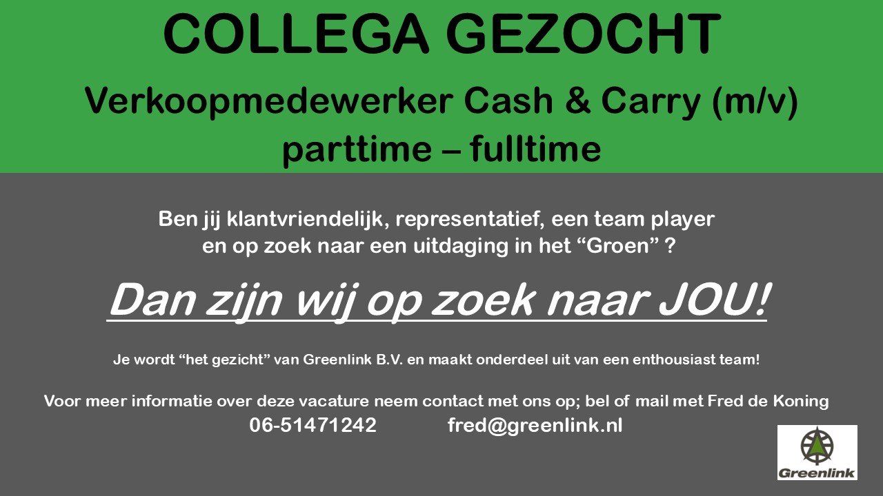 Vacature verkoopmedewerker